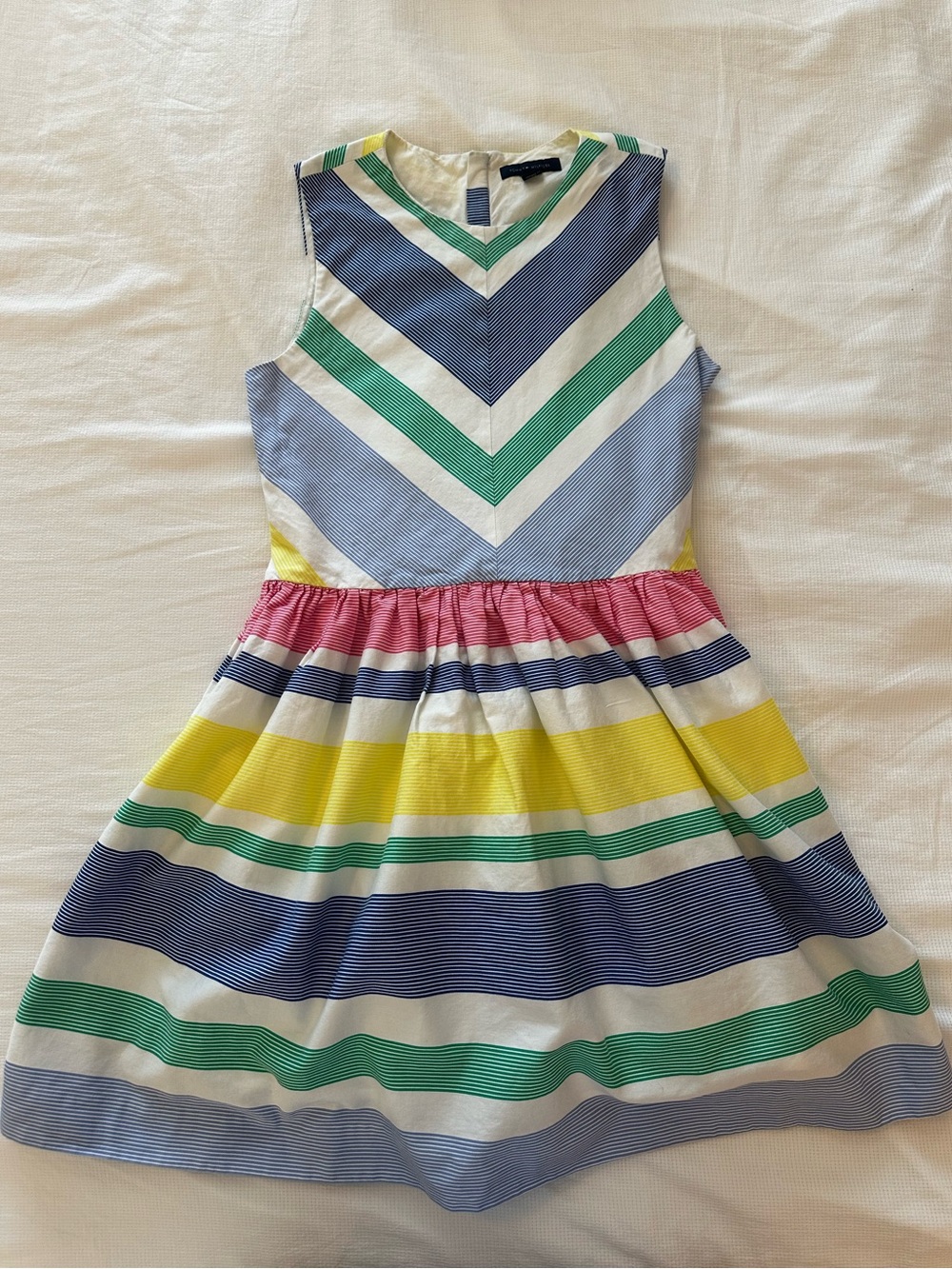 Tommy Hilfiger Girls' Sleeveless Striped Fit & Flare Dress - Multicolor